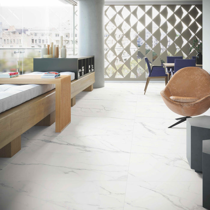 Artico White 24"x48" Polished Carrara Porcelain Tile