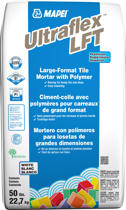 Mapei Ultraflex LFT Large & Heavy Tile Mortar, White - 50 lb Bag