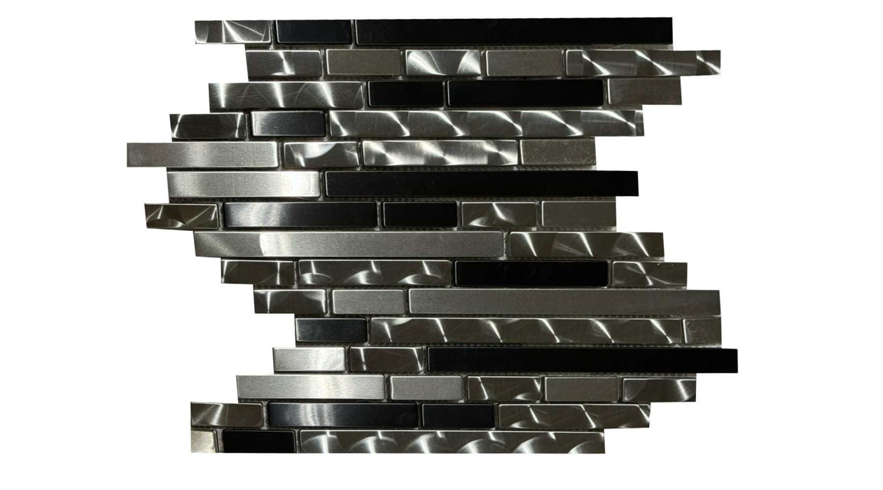 Stainless Steel + Black Mosaic Strips (E4)