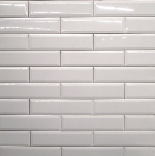 4x16 White Bevelled Subway Tile - Faiola Tile
