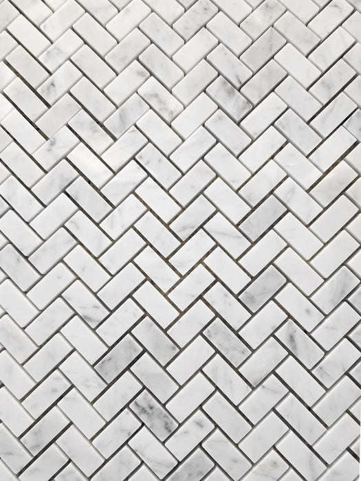 Cararra Mini Herringbone - Faiola Tile