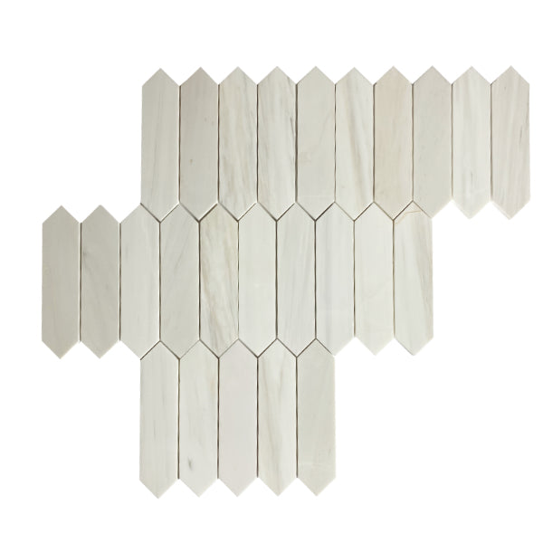 Dolomite Elongated Marble Hexagon 2"x8"