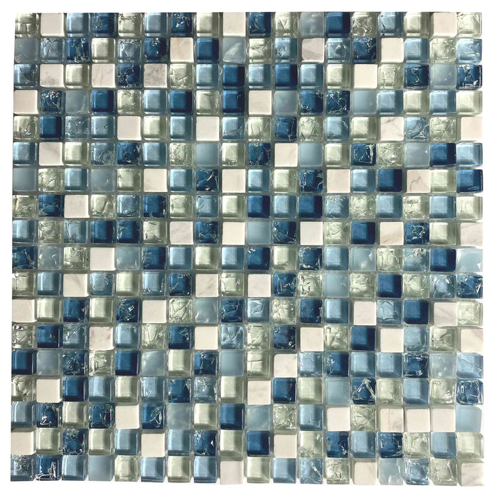 Blue Crackle Glass 5/8"x5/8" - FAOQ-4