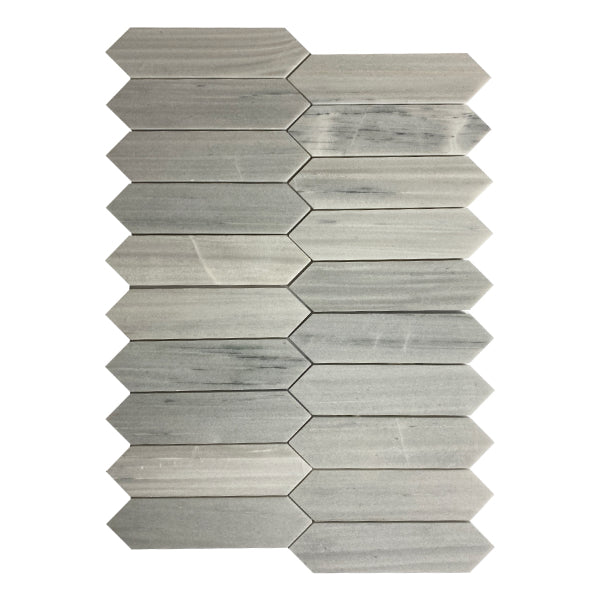 Luna Grey Elongated Hexagon 2"x8"
