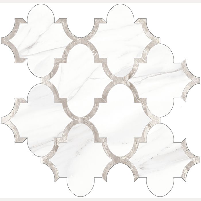 Mayfair Volkas Grey Arabesque Polished Mosaic