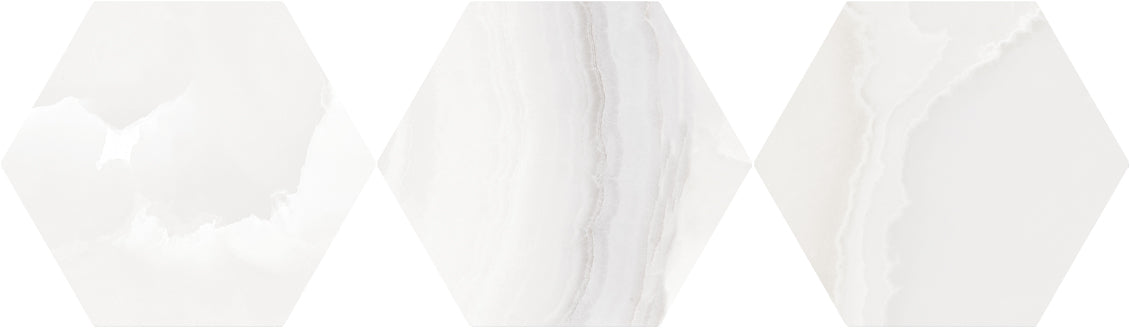 Onyx White 8"x10" Hexagon