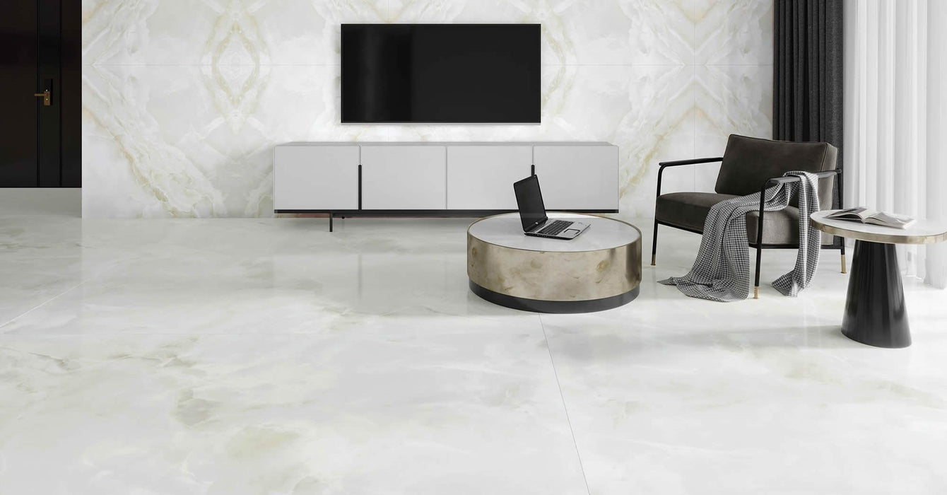 Marea White - 48x48 Porcelain Floor Tile (Made in Italy)