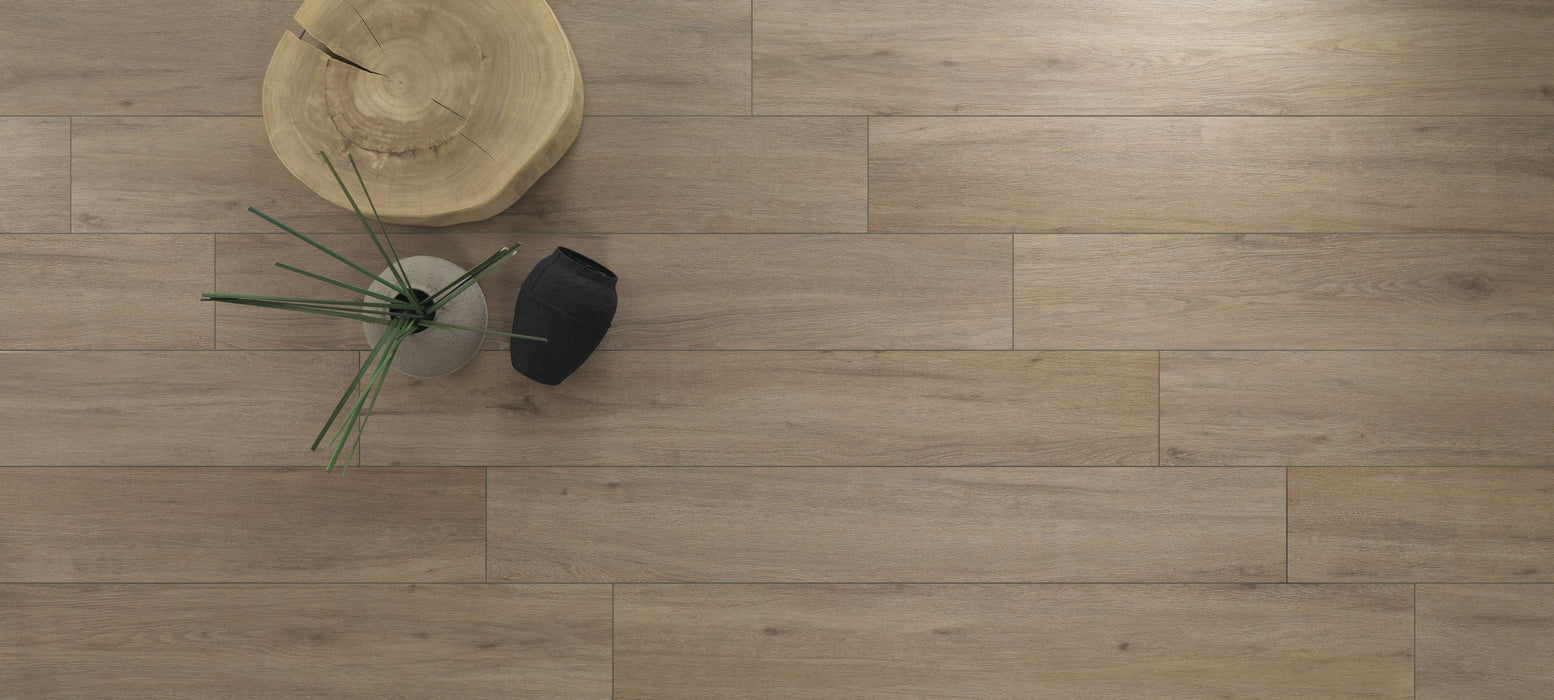Eco Tree Beige 10"x70" Wood Look  Porcelain Tile