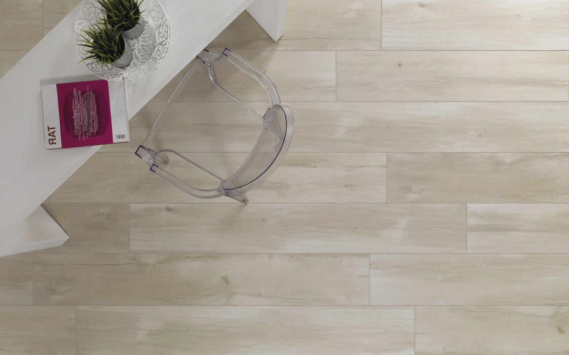 Eco Tree White 10"x70" Wood Look  Porcelain Tile
