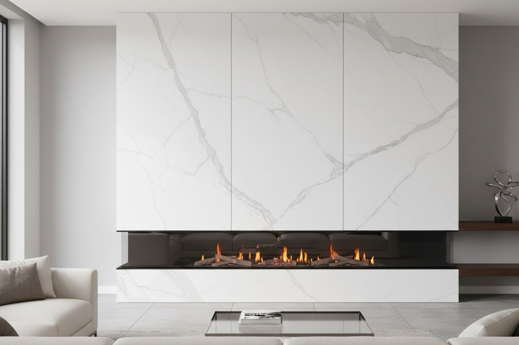 Trevi Soft White 47.25"x106.25" (4ft x 9ft x 8mm) Porcelain Slab