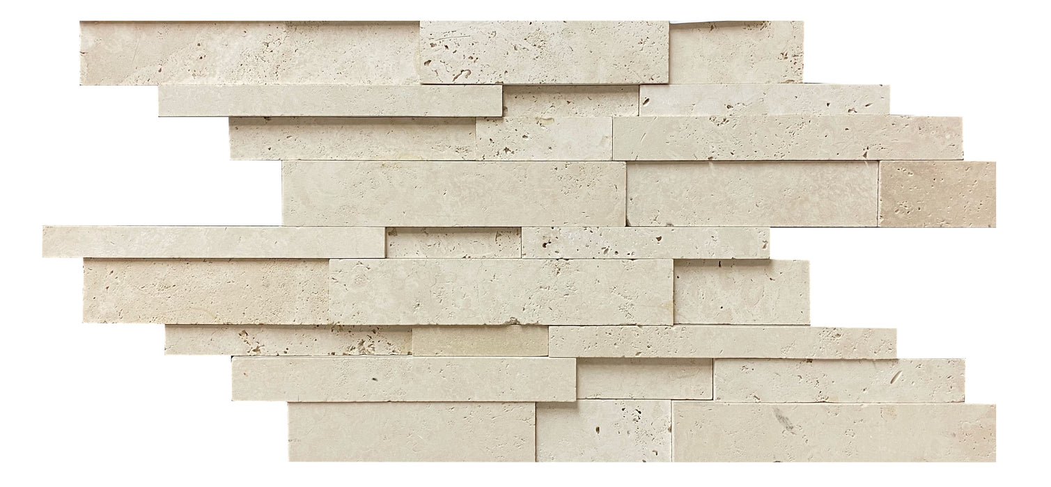 Cubic Ivory Stone Wall Cladding 6"x24"