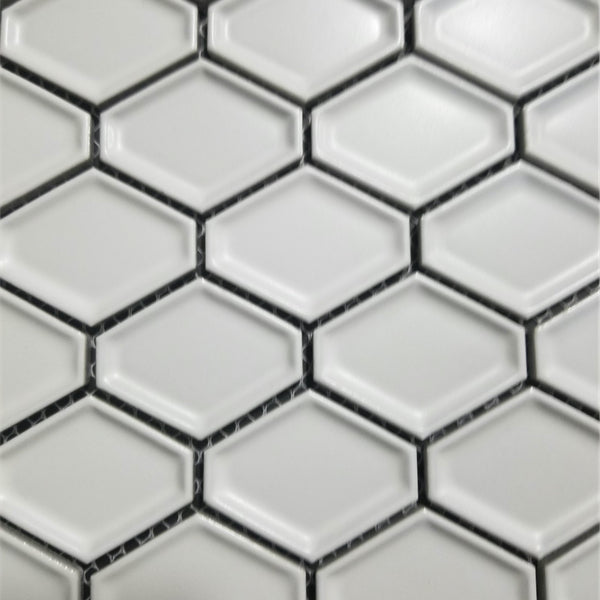Diamond White Matte Hexagon Mosaic