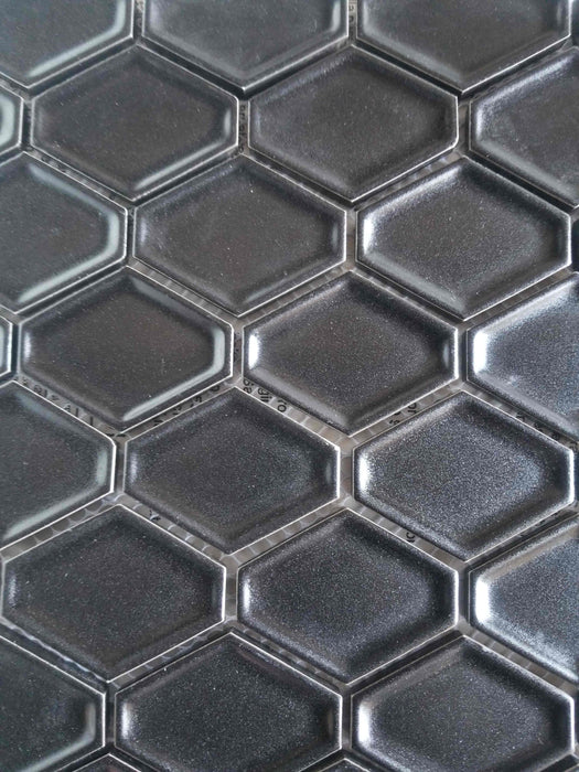 Diamond Black Matte Hexagon Mosaic