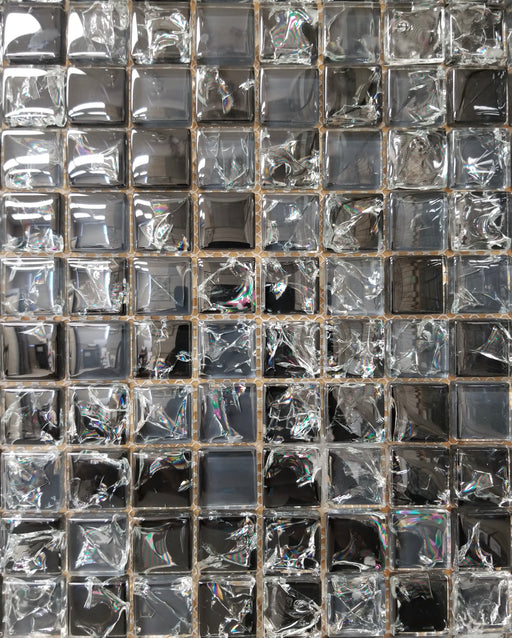 Black Crackle Glass 1x1 - FAOC-5 - Faiola Tile