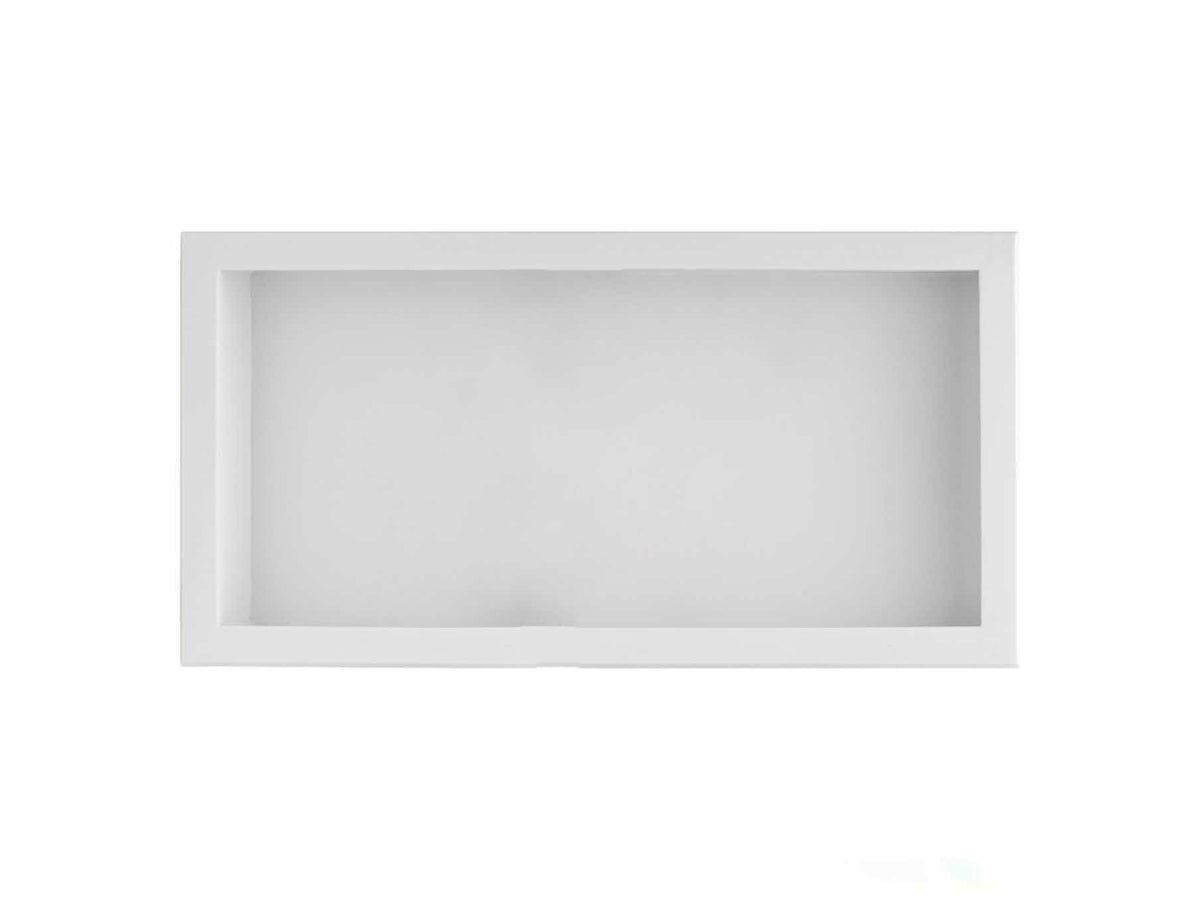 Matte White 12"x24" - Stainless Steel Shower Niche with Shelf — Faiola Tile