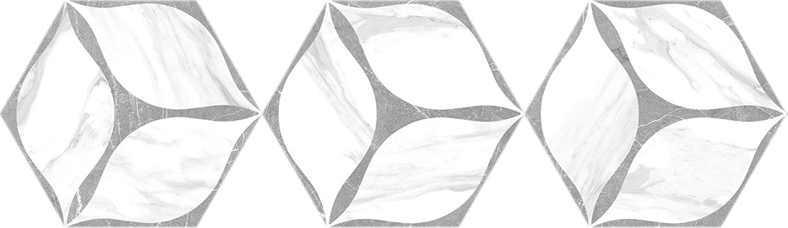 Corola Grey 8"x10" Hexagon